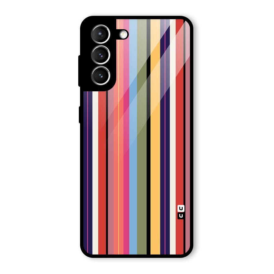Wrapping Stripes Glass Back Case for Galaxy S21 5G