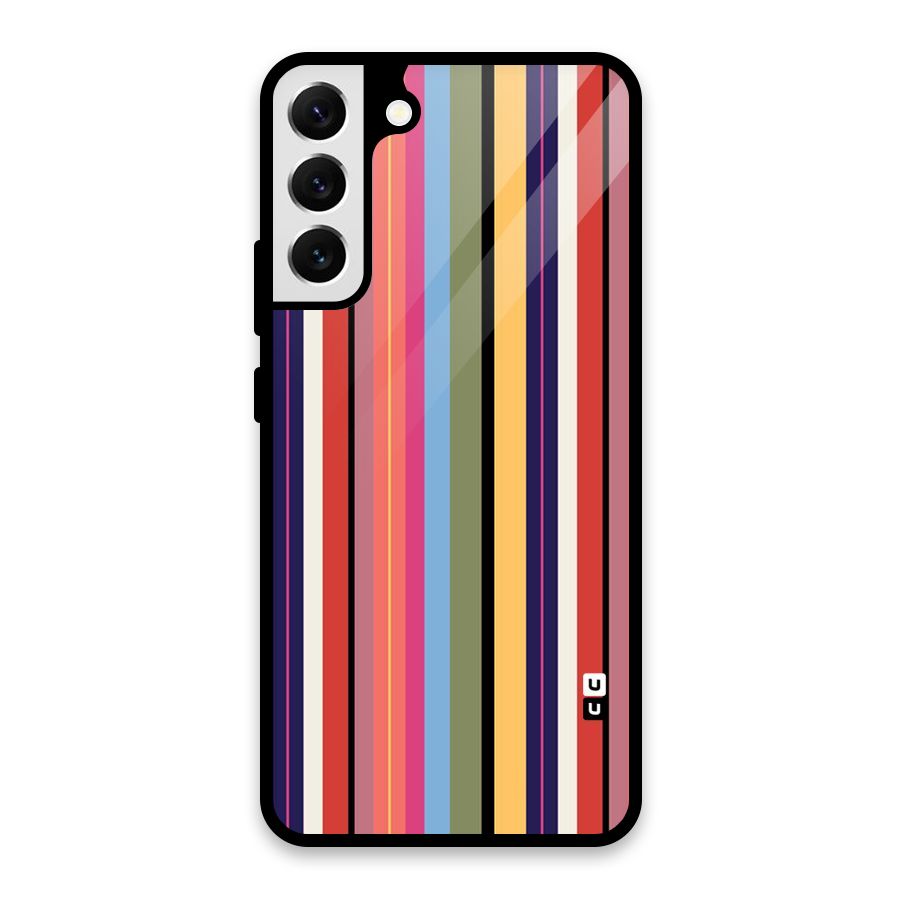 Wrapping Stripes Glass Back Case for Galaxy S22 Plus 5G