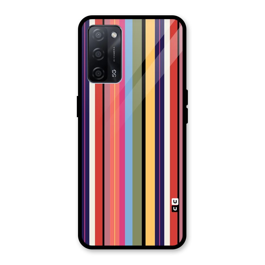Wrapping Stripes Glass Back Case for Oppo A53s 5G