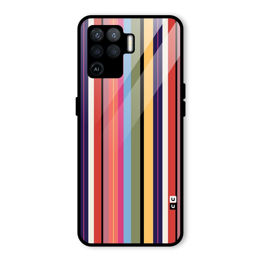Wrapping Stripes Glass Back Case for Oppo F19 Pro