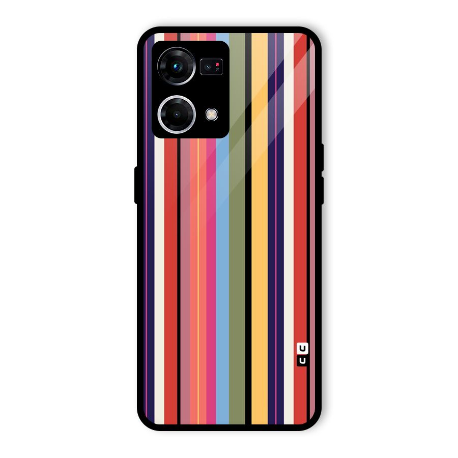 Wrapping Stripes Glass Back Case for Oppo F21s Pro 4G