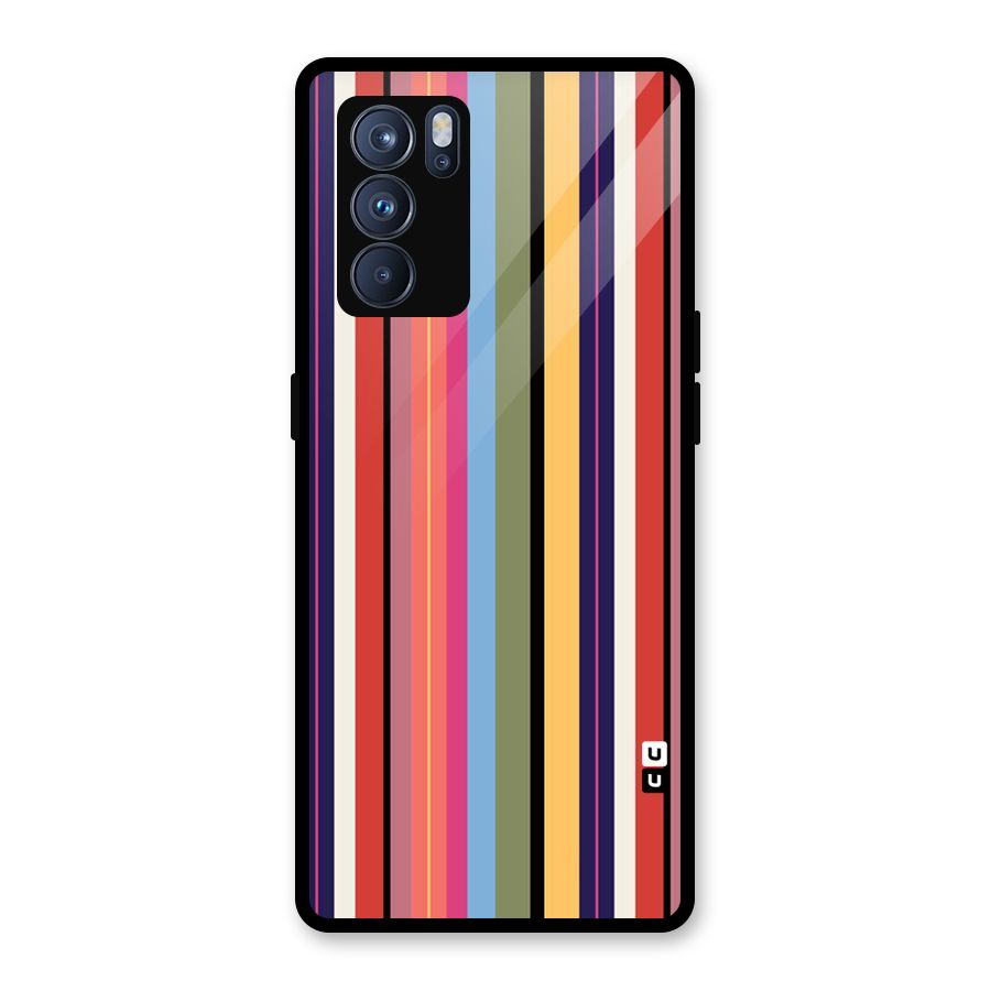 Wrapping Stripes Glass Back Case for Oppo Reno6 Pro 5G