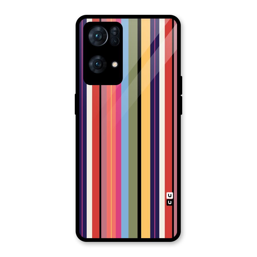 Wrapping Stripes Glass Back Case for Oppo Reno7 Pro 5G