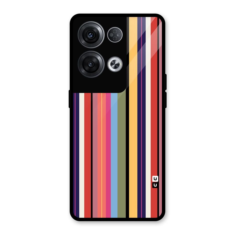Wrapping Stripes Glass Back Case for Oppo Reno8 Pro 5G