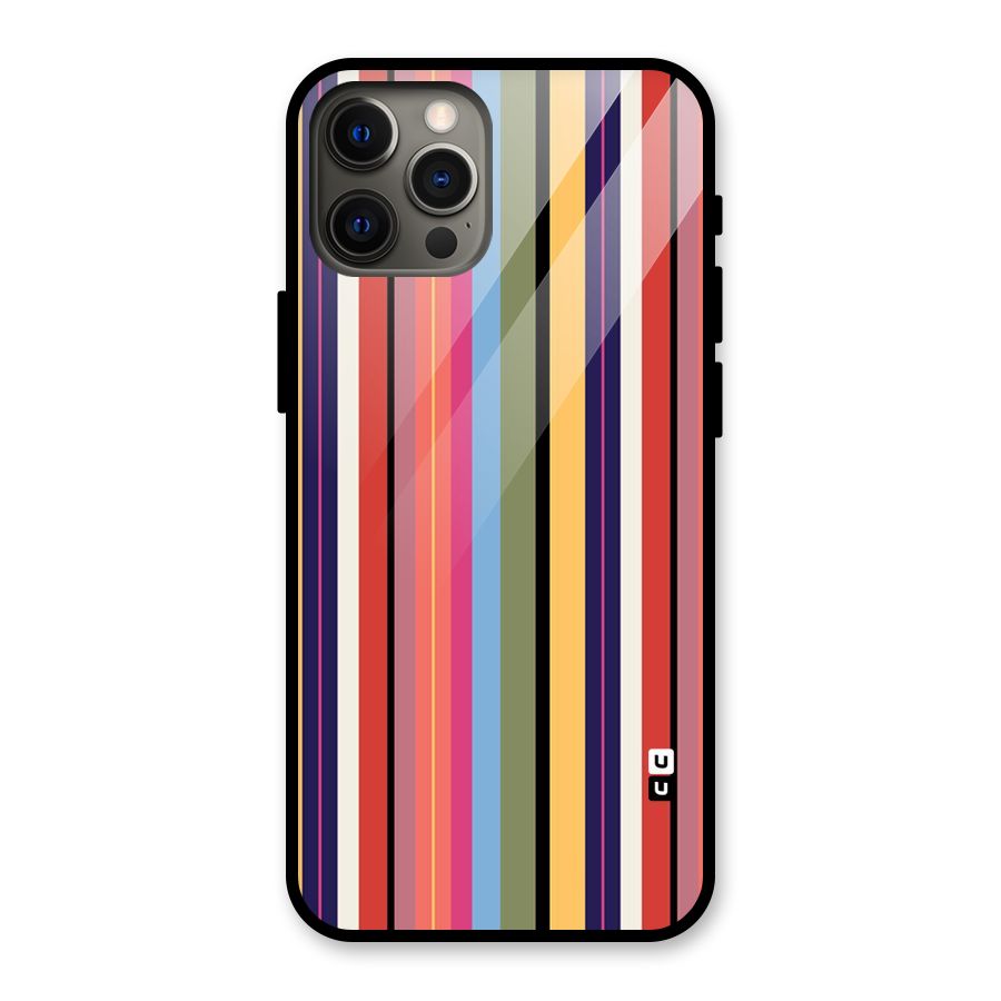 Wrapping Stripes Glass Back Case for iPhone 12 Pro Max