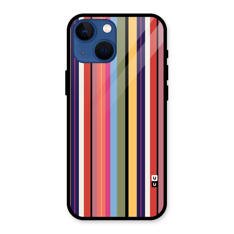 Wrapping Stripes Glass Back Case for iPhone 13 Mini
