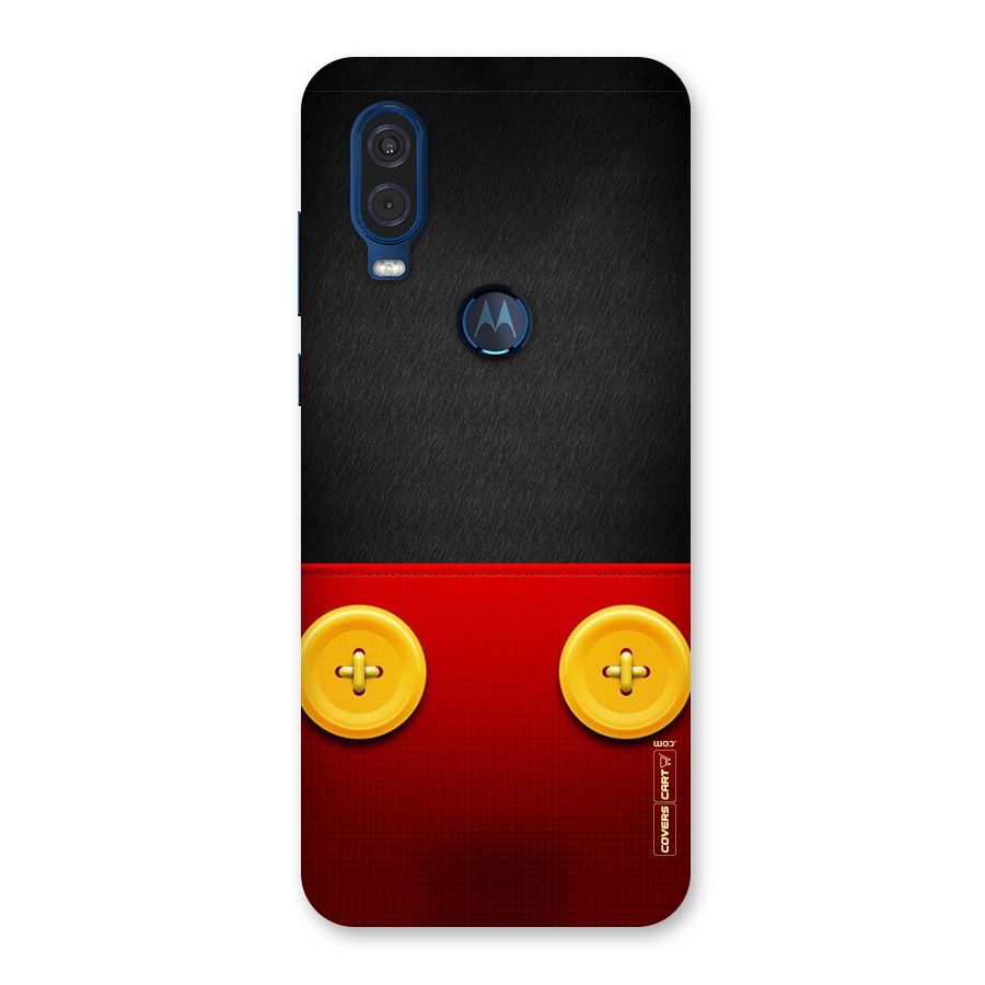Yellow Button Back Case for Motorola One Vision