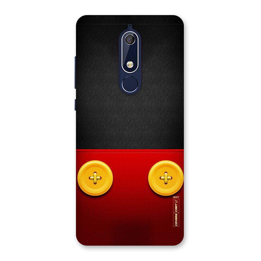 Yellow Button Back Case for Nokia 5.1