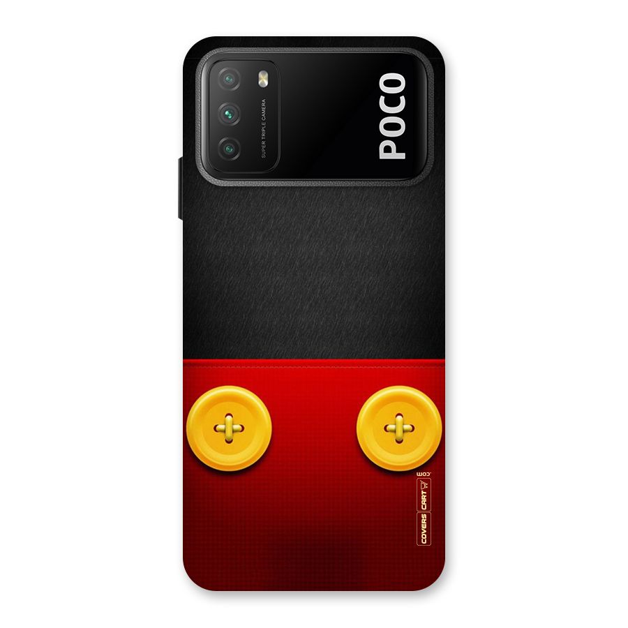 Yellow Button Back Case for Poco M3