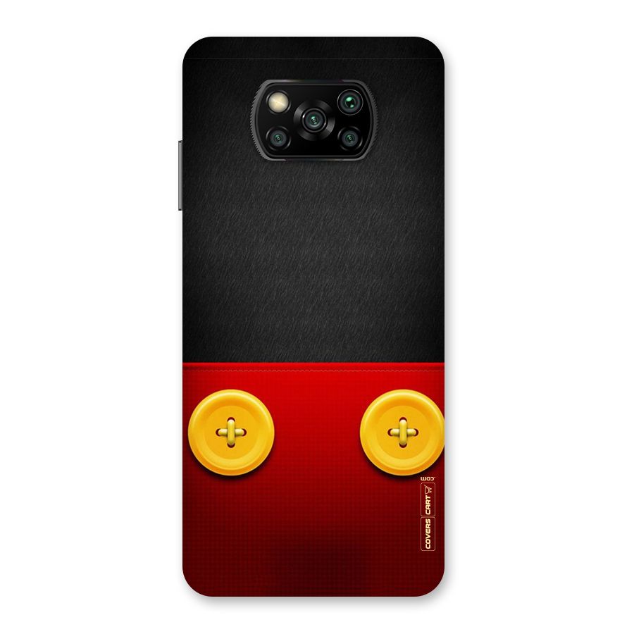 Yellow Button Back Case for Poco X3