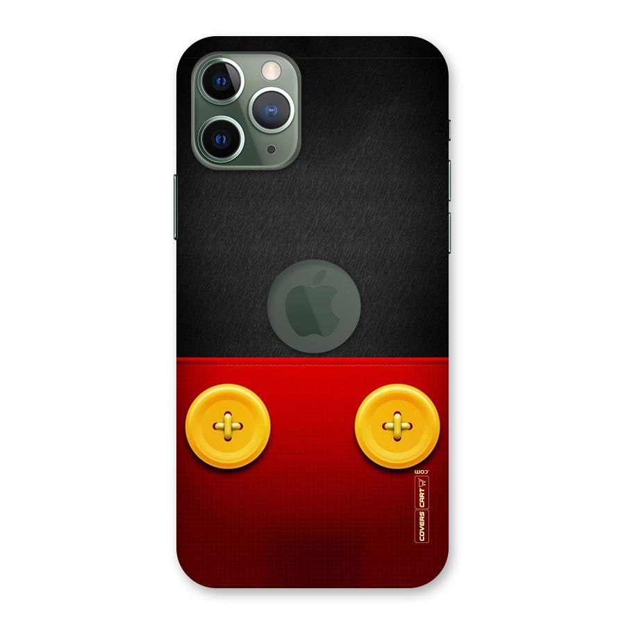 Yellow Button Back Case for iPhone 11 Pro Logo  Cut