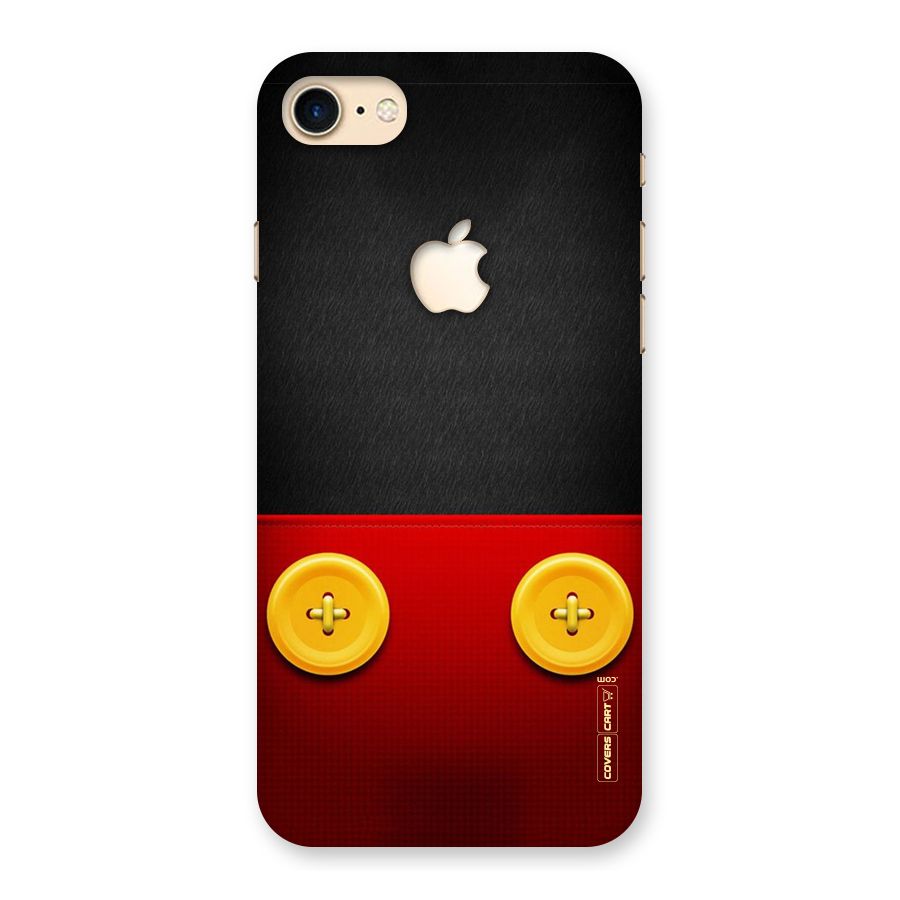 Yellow Button Back Case for iPhone 7 Apple Cut