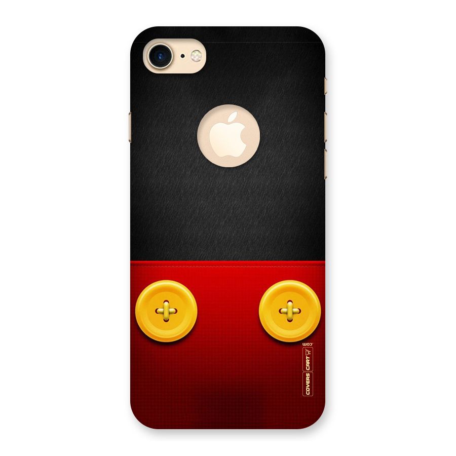 Yellow Button Back Case for iPhone 7 Logo Cut