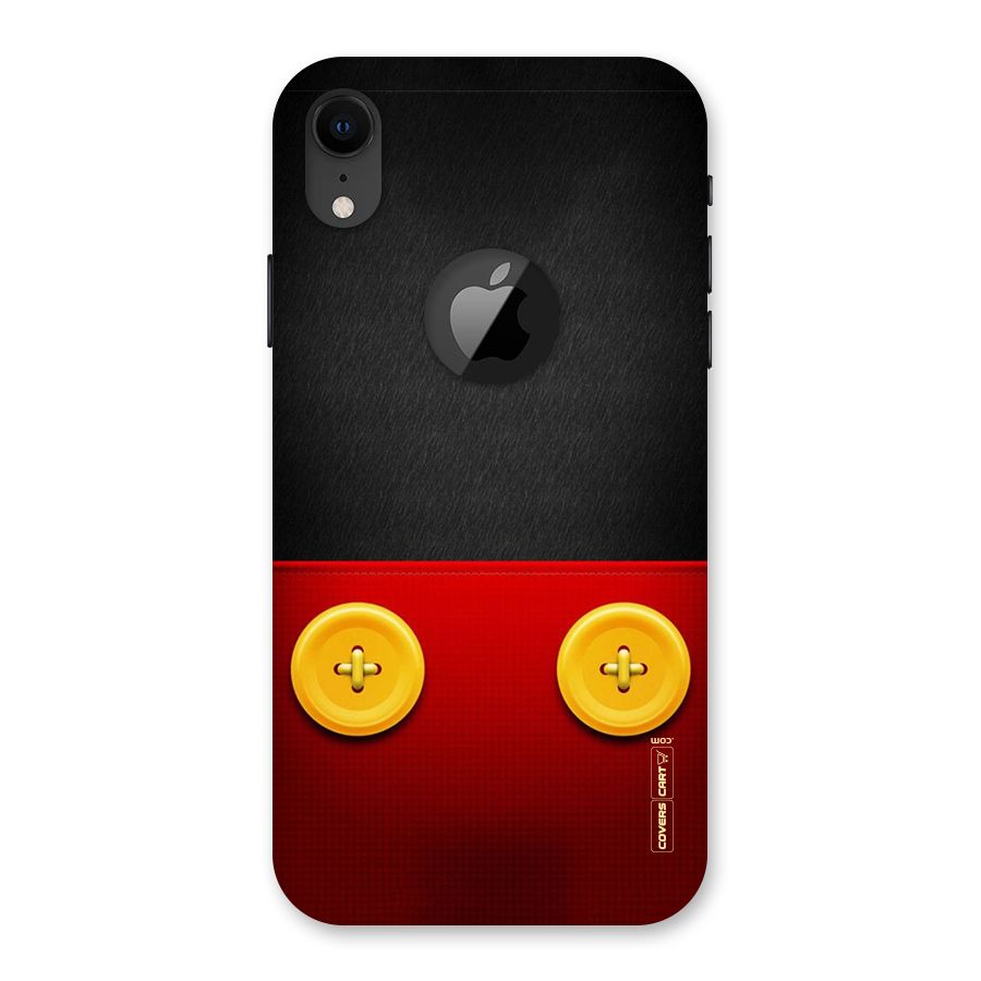 Yellow Button Back Case for iPhone XR Logo Cut