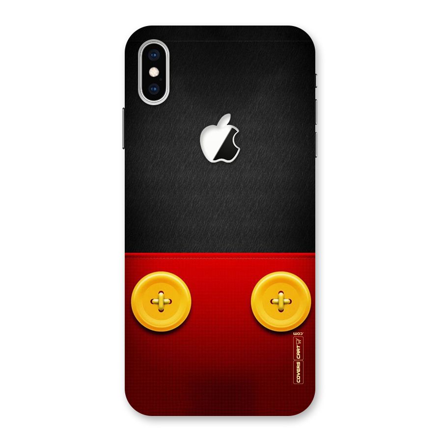 Yellow Button Back Case for iPhone XS Max Apple Cut