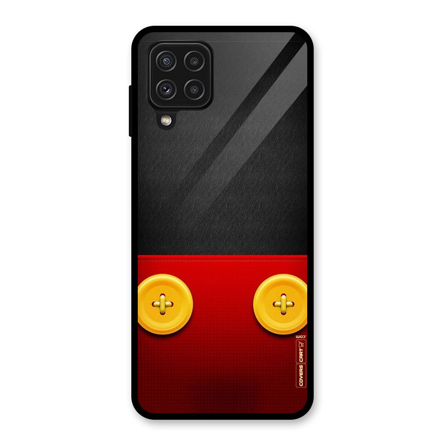 Yellow Button Glass Back Case for Galaxy A22 4G
