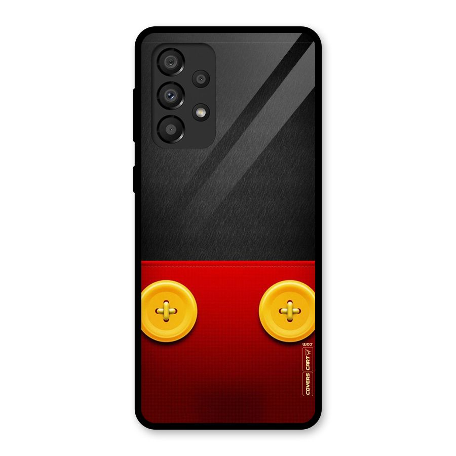 Yellow Button Glass Back Case for Galaxy A33 5G