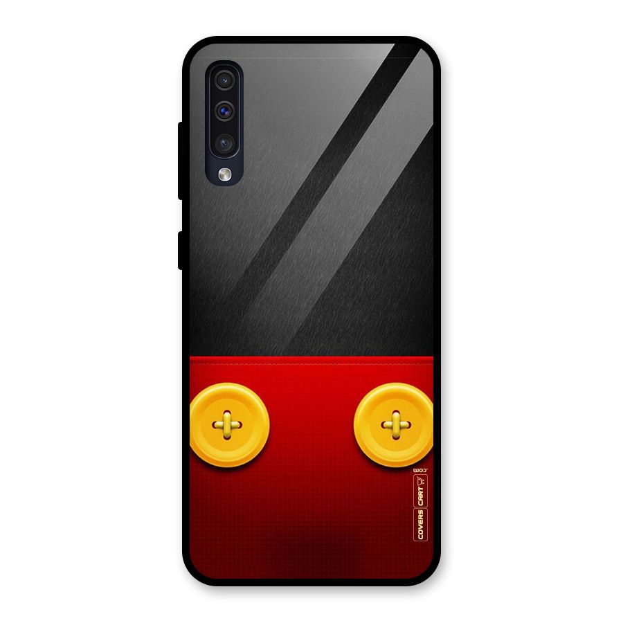 Yellow Button Glass Back Case for Galaxy A50