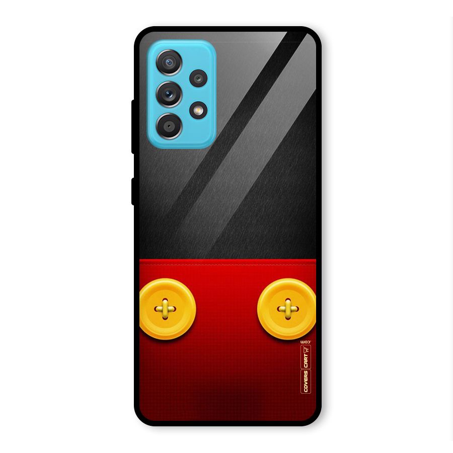 Yellow Button Glass Back Case for Galaxy A52