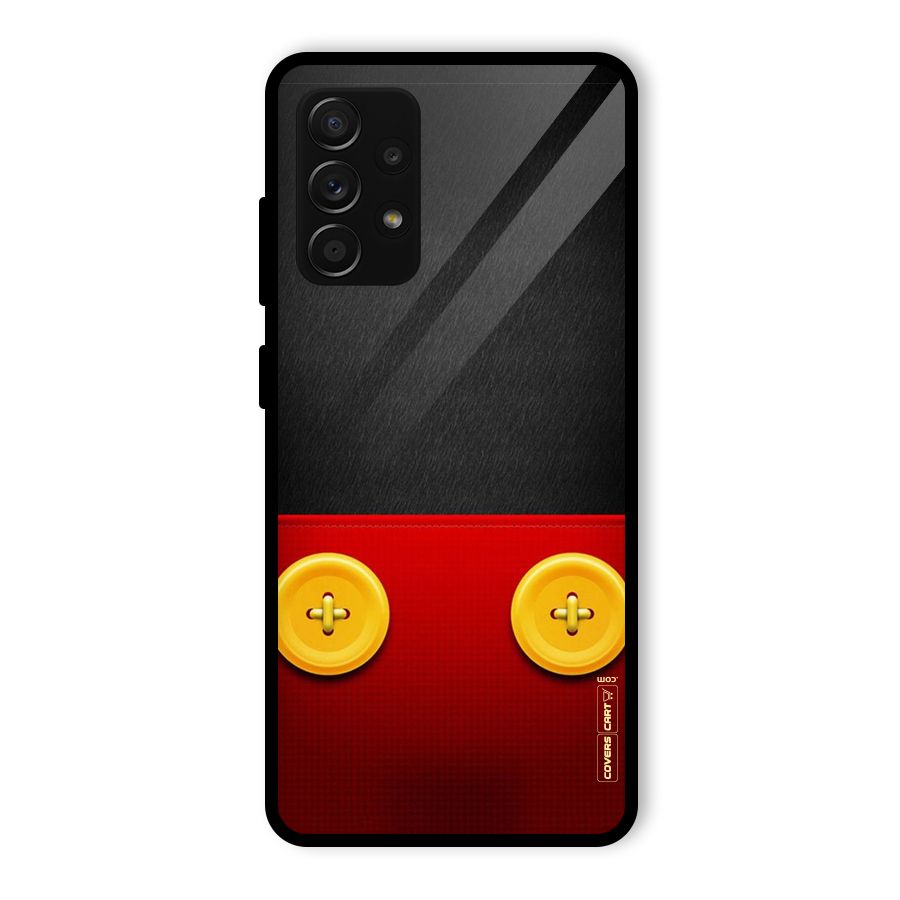 Yellow Button Glass Back Case for Galaxy A53 5G