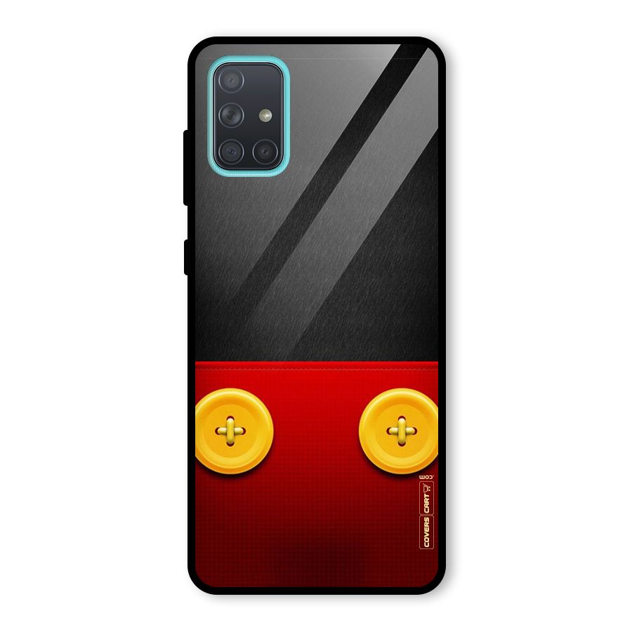 Yellow Button Glass Back Case for Galaxy A71