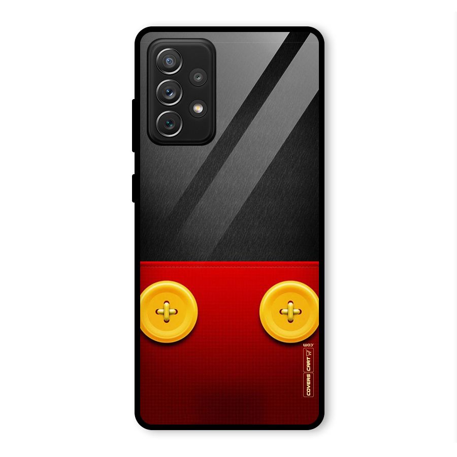 Yellow Button Glass Back Case for Galaxy A72