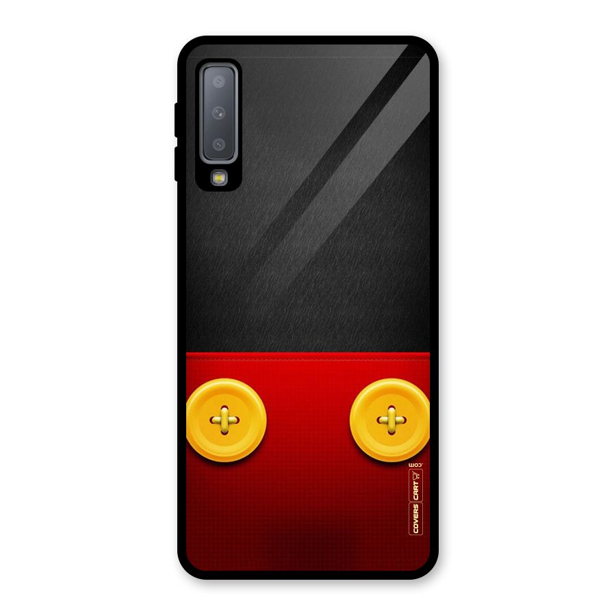 Yellow Button Glass Back Case for Galaxy A7 (2018)