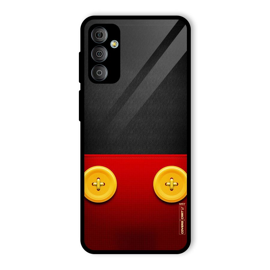 Yellow Button Glass Back Case for Galaxy F23