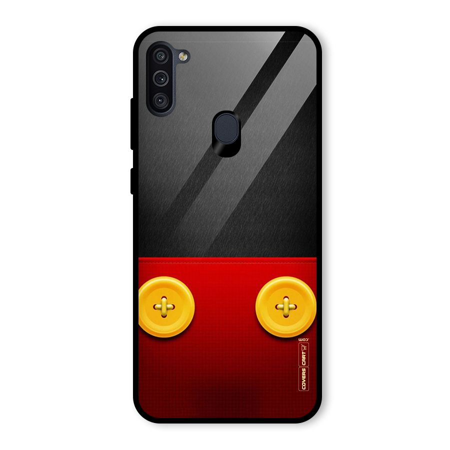 Yellow Button Glass Back Case for Galaxy M11