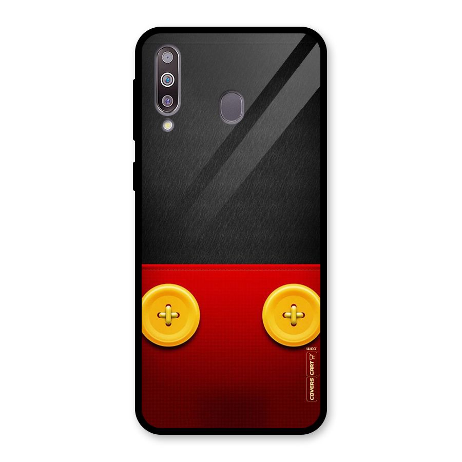 Yellow Button Glass Back Case for Galaxy M30