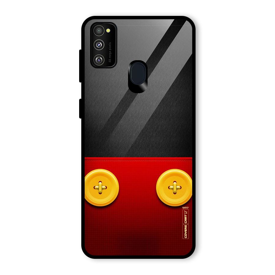 Yellow Button Glass Back Case for Galaxy M30s