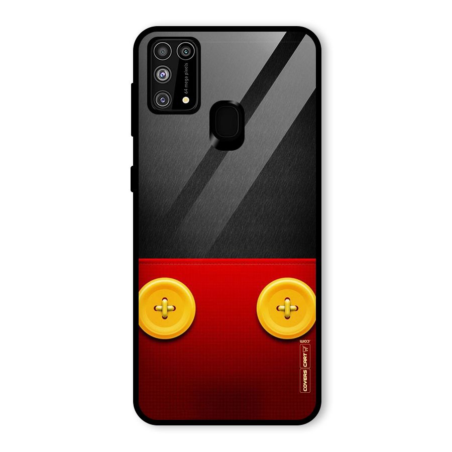 Yellow Button Glass Back Case for Galaxy M31