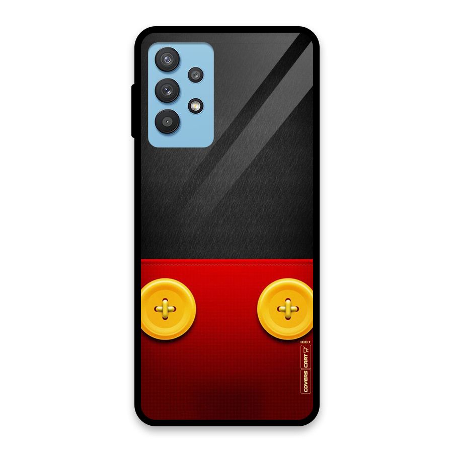 Yellow Button Glass Back Case for Galaxy M32 5G