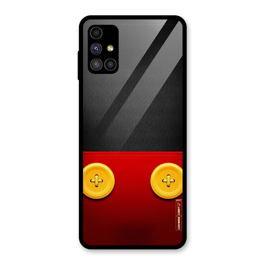 Yellow Button Glass Back Case for Galaxy M51