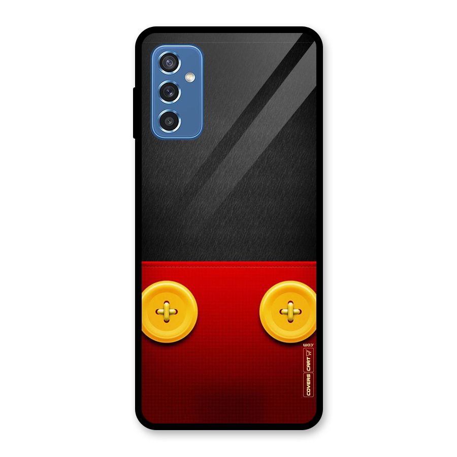 Yellow Button Glass Back Case for Galaxy M52 5G
