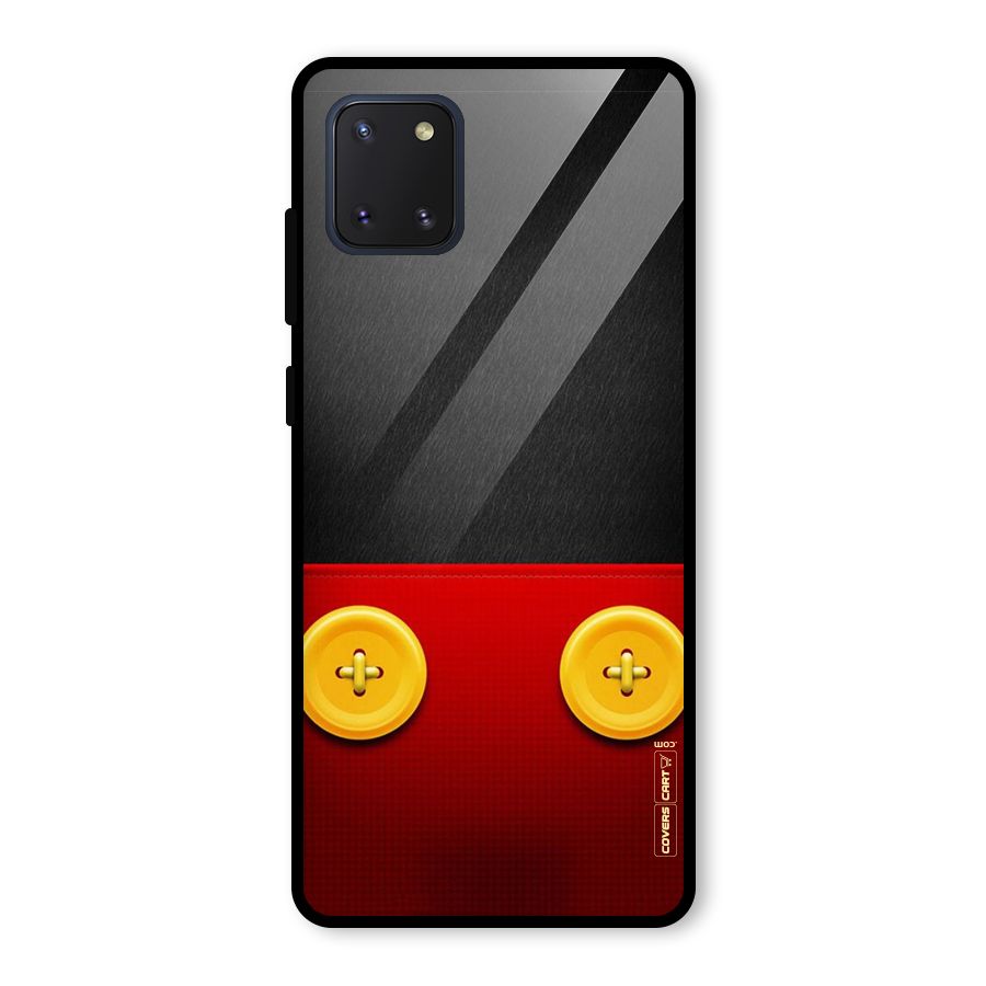 Yellow Button Glass Back Case for Galaxy Note 10 Lite