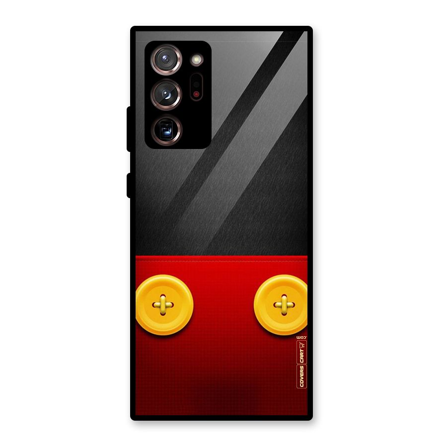 Yellow Button Glass Back Case for Galaxy Note 20 Ultra