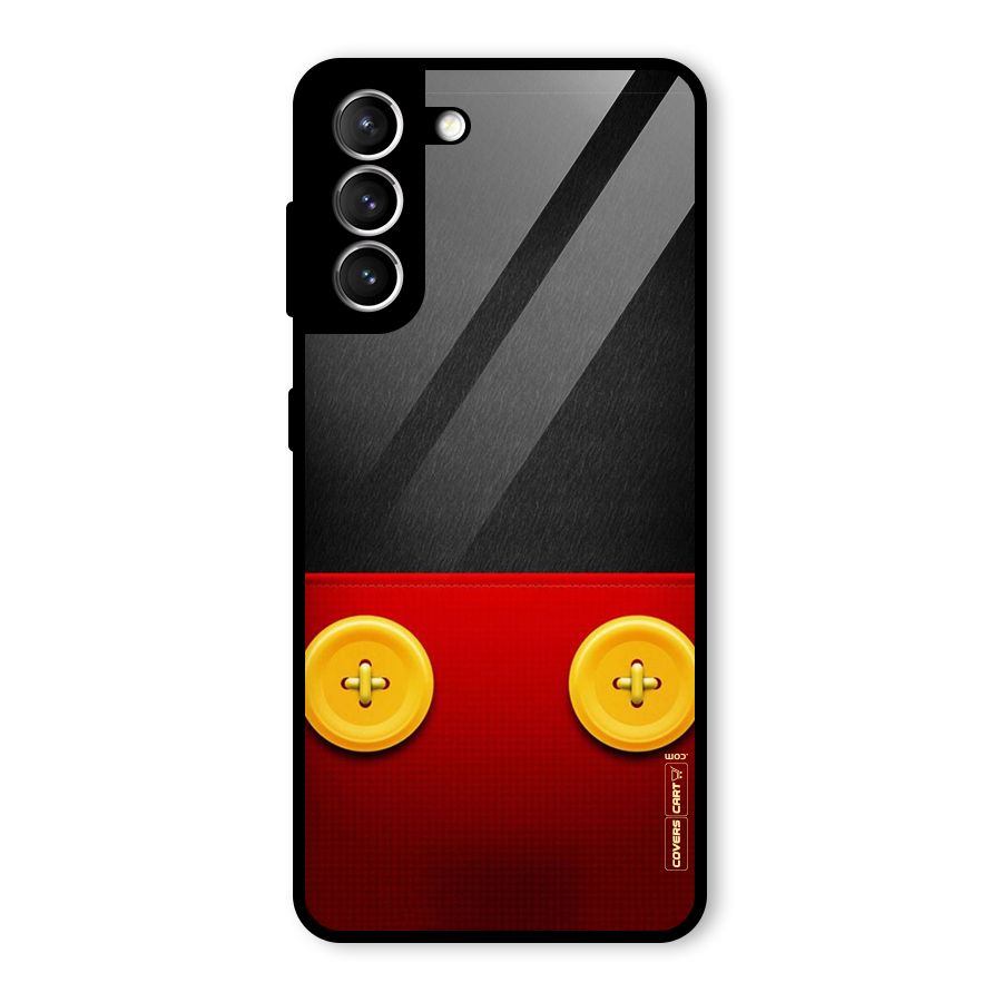 Yellow Button Glass Back Case for Galaxy S21 5G