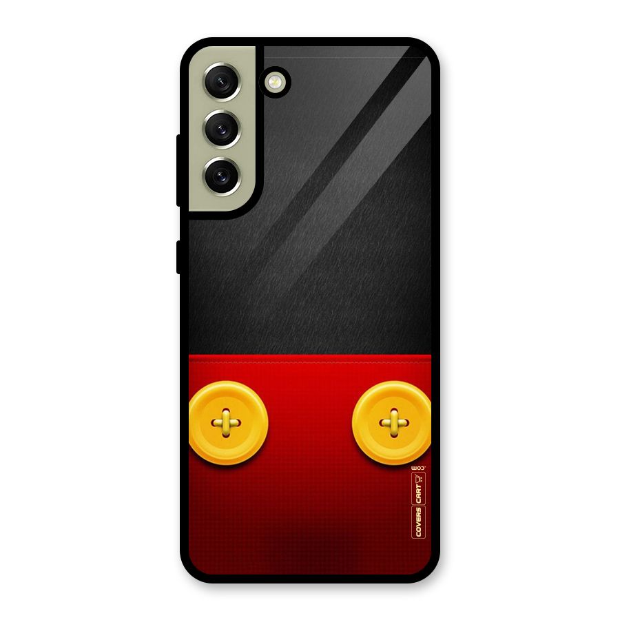 Yellow Button Glass Back Case for Galaxy S21 FE 5G