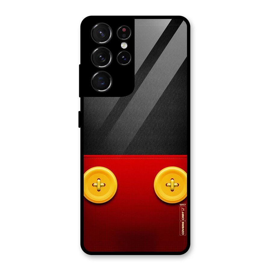 Yellow Button Glass Back Case for Galaxy S21 Ultra 5G