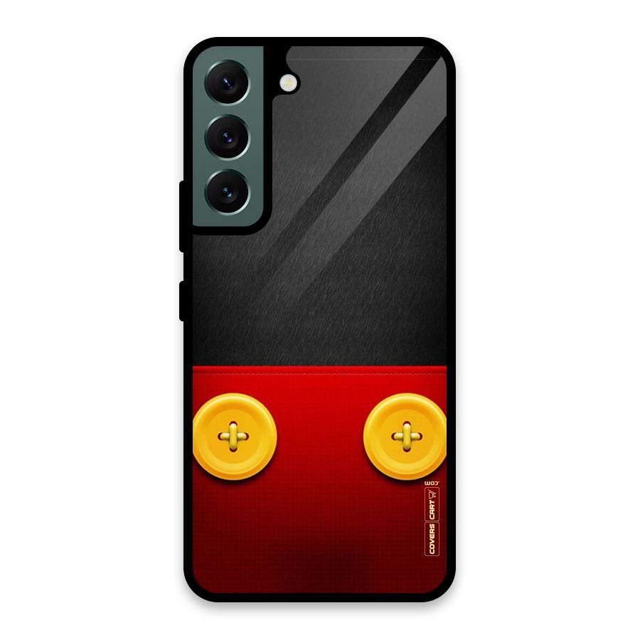 Yellow Button Glass Back Case for Galaxy S22 5G