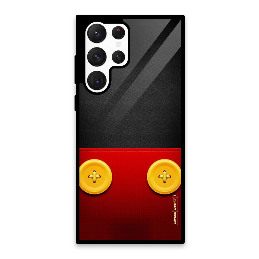 Yellow Button Glass Back Case for Galaxy S22 Ultra 5G