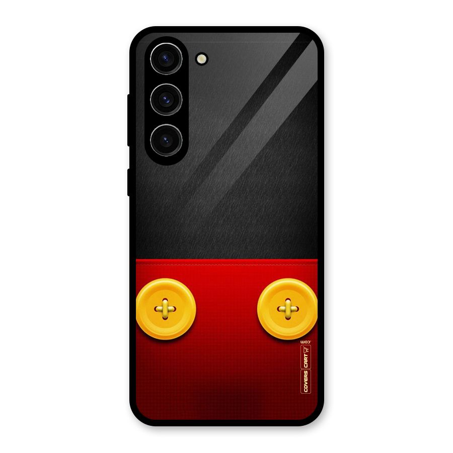 Yellow Button Glass Back Case for Galaxy S23 Plus