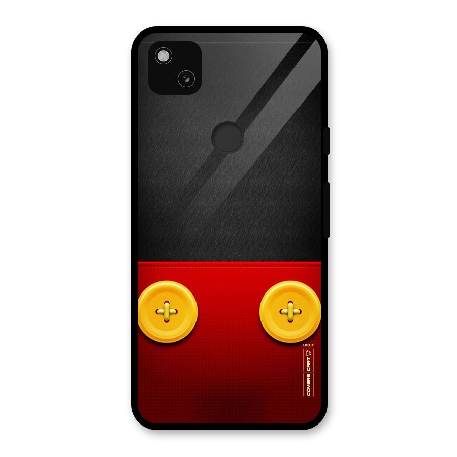 Yellow Button Glass Back Case for Google Pixel 4a