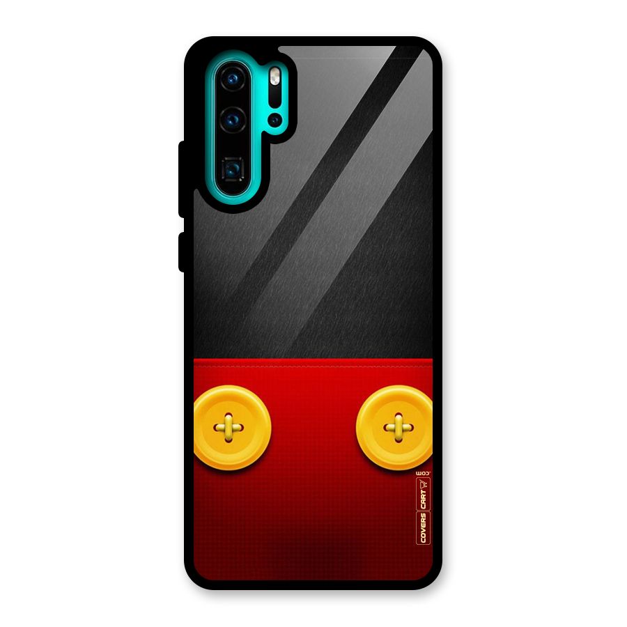 Yellow Button Glass Back Case for Huawei P30 Pro