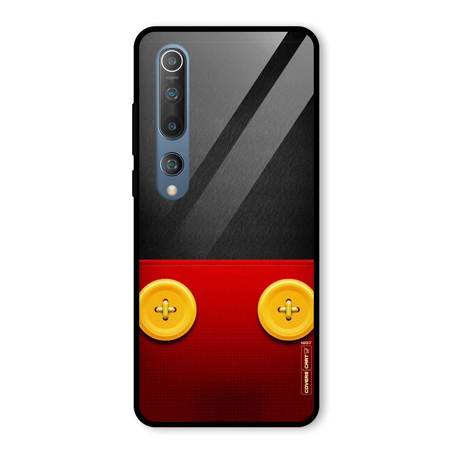 Yellow Button Glass Back Case for Mi 10