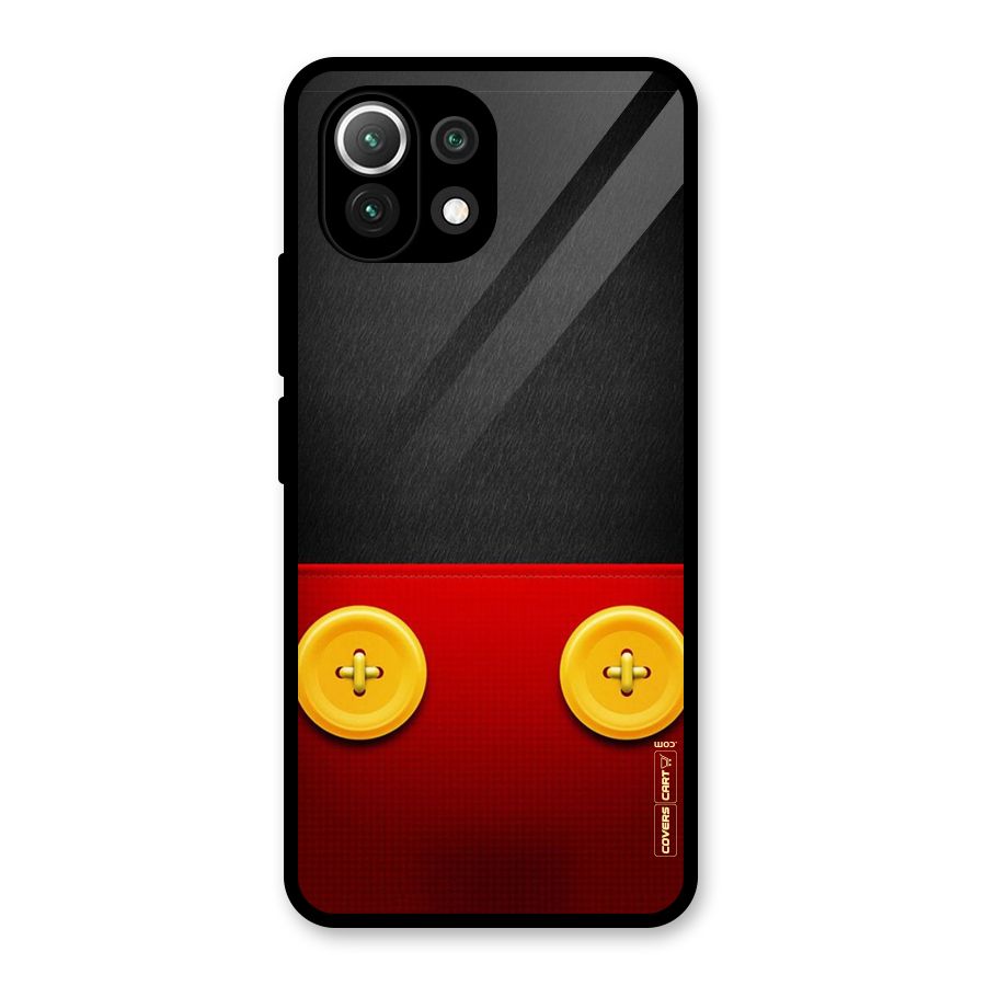 Yellow Button Glass Back Case for Mi 11 Lite NE 5G