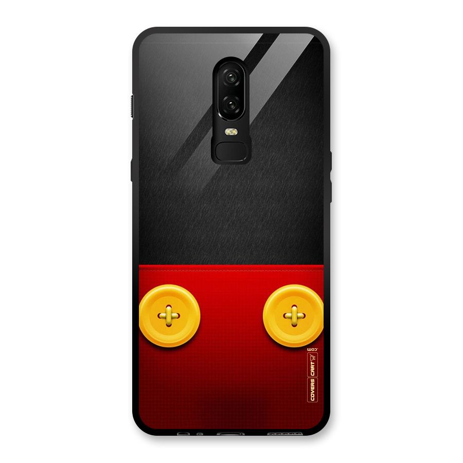 Yellow Button Glass Back Case for OnePlus 6