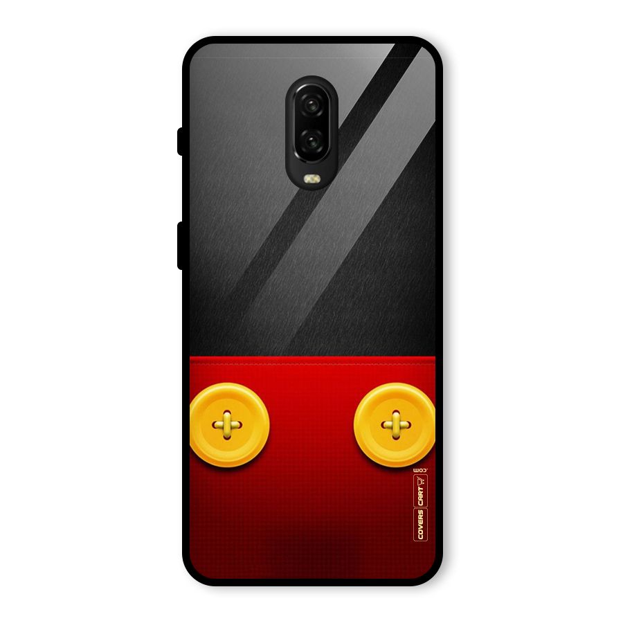 Yellow Button Glass Back Case for OnePlus 6T