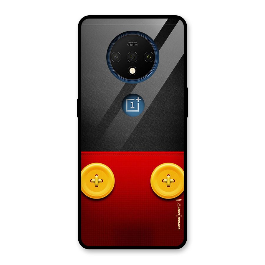 Yellow Button Glass Back Case for OnePlus 7T